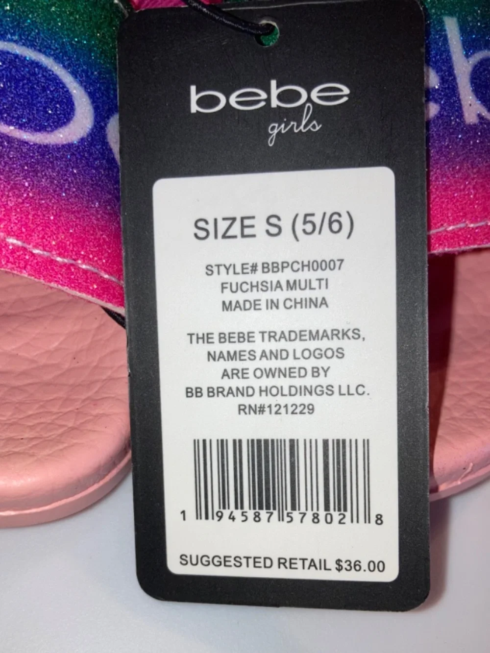 Bebe Girls Sandals Fuchsia Size S Small 5/6